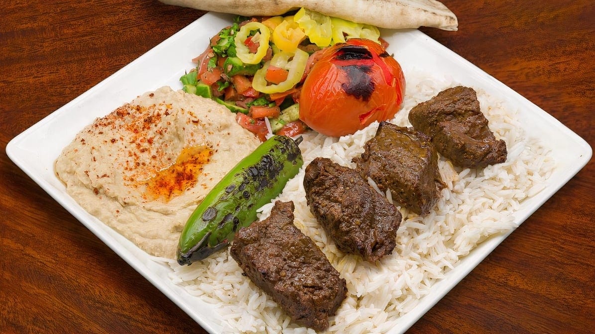 10. Beef Kabob Plate.
