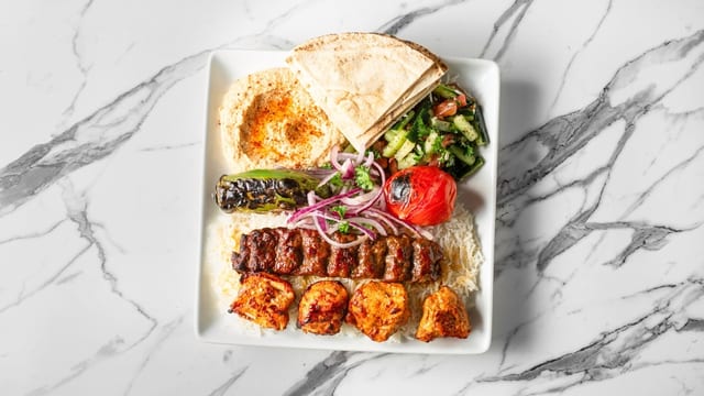 13. Chicken & Beef Lule (2 Skewers) Plate.