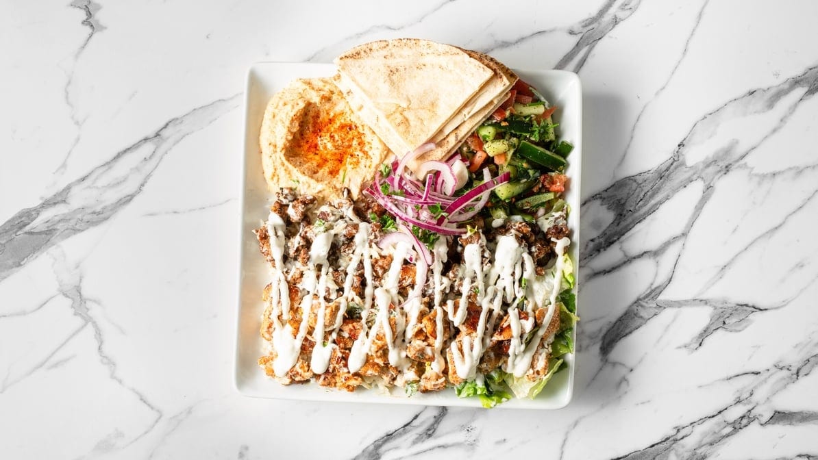 17. Chicken & Beef Shawarma Combo Plate.