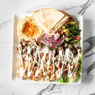 17. Chicken & Beef Shawarma Combo Plate
