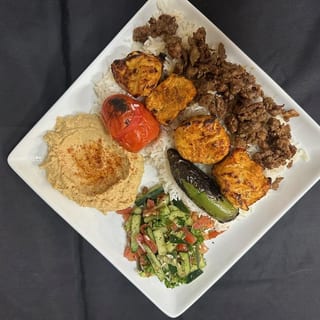 9. Chicken Kebab & Beef Shawarma Combo Plate