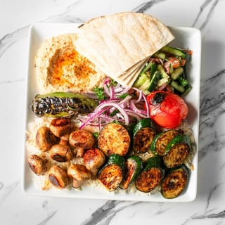 14. Veggie Kabob-Vegan Plate