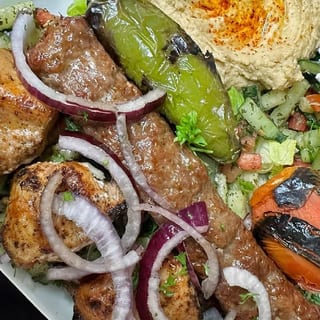 113. Low Carb Lula & Chicken Combo Kebab Plate (2 Skewers)