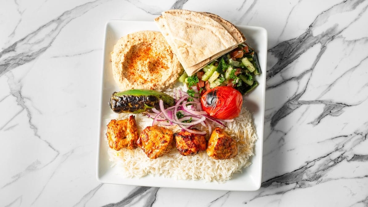 11. Chicken Kabob Plate.